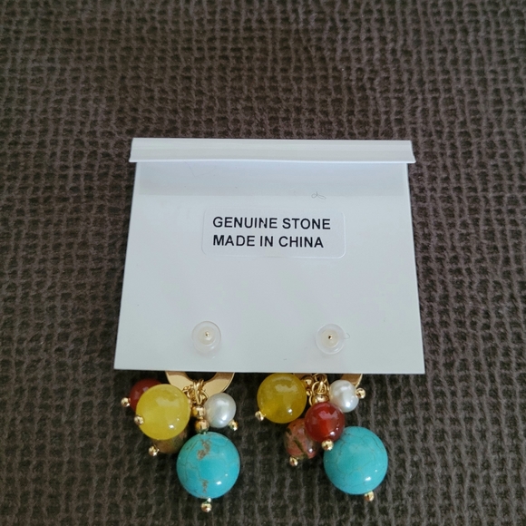 Iris & Lily Cluster Dangle Earrings - Picture 7 of 12